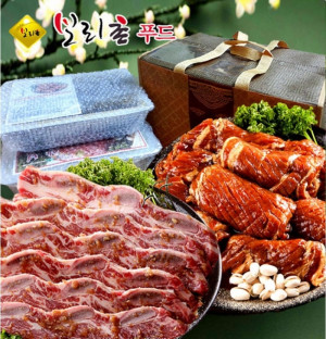 돼지갈비양념왕구이2.5kg+LA소갈비2.5kg 선물세트